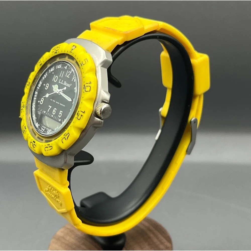 L.L. Bean Unisex High Country 85302-272 Yellow Ana-Digi Resin Sport Watch